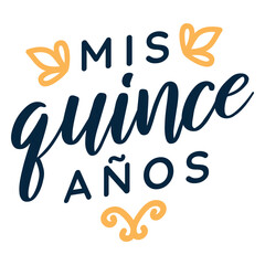 Mis quince anos lettering © Vexels