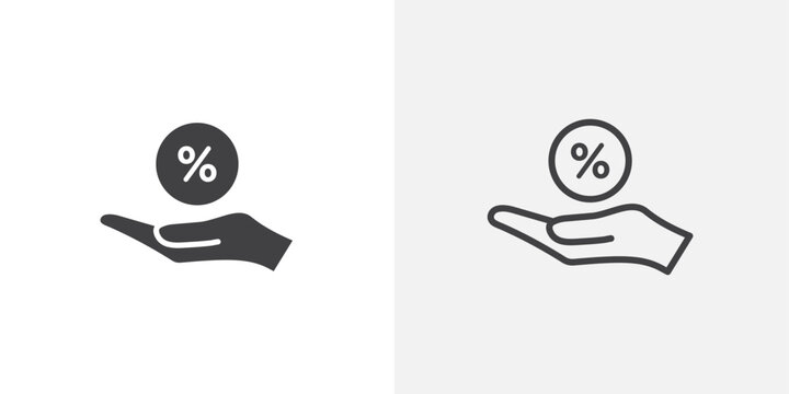 Commission icon set for ui designs on white background