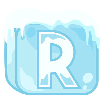 Ice cube letter r