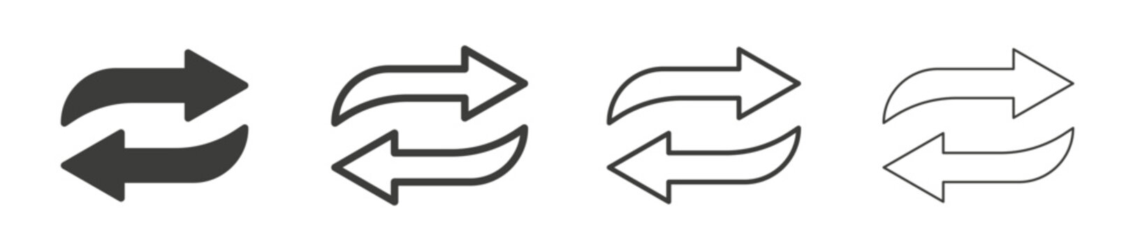 Double arrow icons vector pack in black color