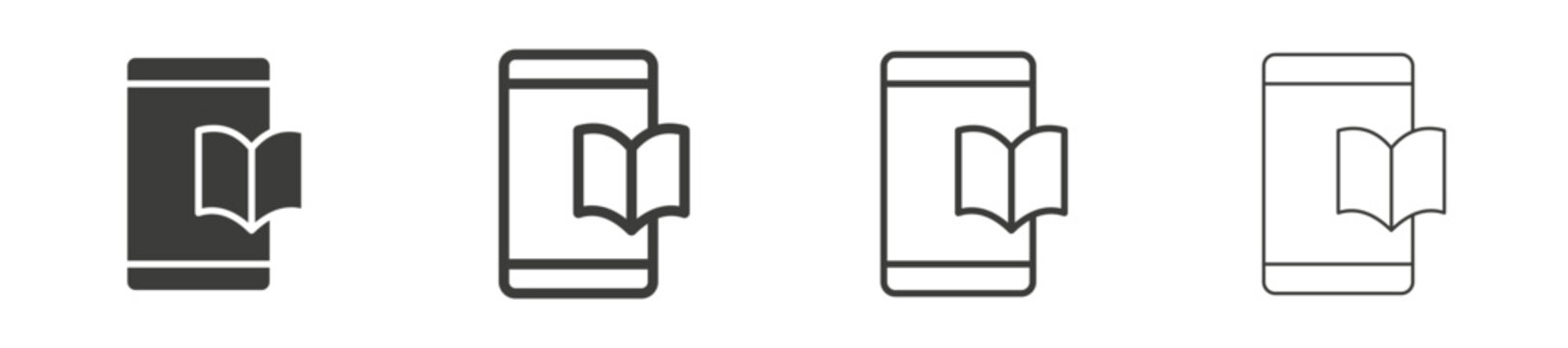 Ebook icons vector pack in black color