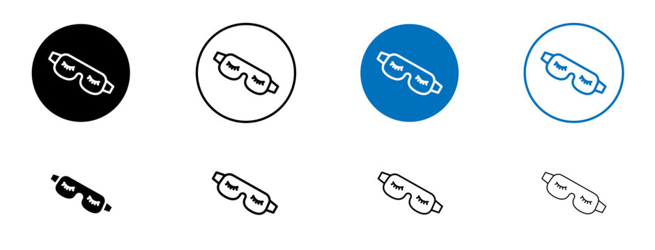 Eye mask icon flat outline in black