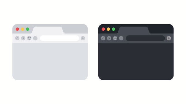 Minimalist browser window comparison light and dark mode