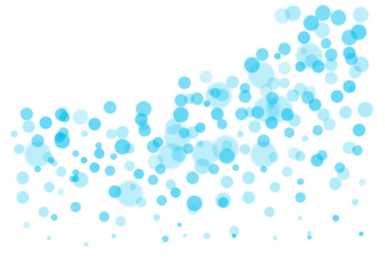 Blue bokeh particles abstract background with glowing scattered dots soft blurred circles luminous sparkle effect dreamy light overlay isolated on transparent
