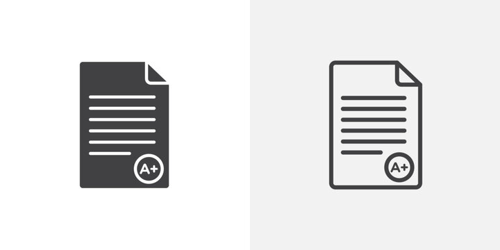Grades icon set for ui designs on white background