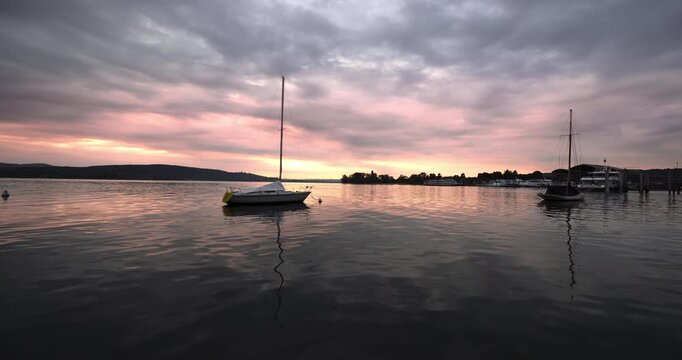 Motionlapse - Pink sunrise in Arona, Italy.