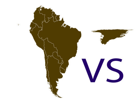 Greenland and Africa Size Comparison Real Earth Projection Map
