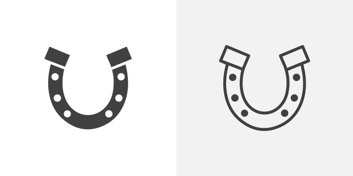Horseshoe vector icons set on white background