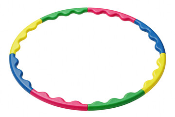 Vibrant multi colored wavy hula hoop for fitness and exercise © Ara