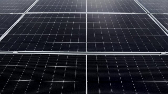 Symmetrical array of photovoltaic modules for sustainable electricity generation.