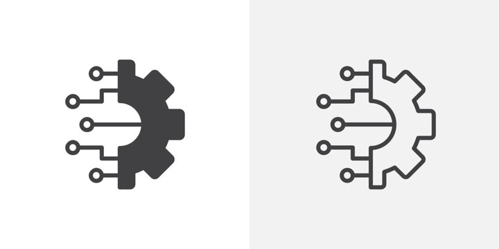 integration vector icons set on white background