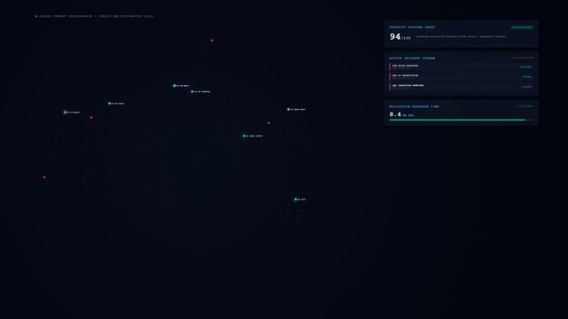 Enterprise SaaS Global Threat Map and Cyber Telemetry Dashboard 4K Loop