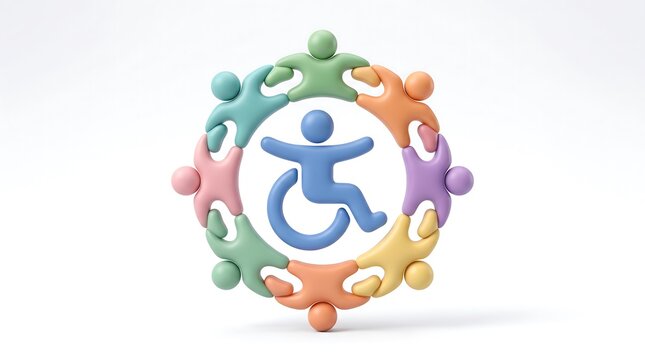 Disability inclusion accessibility symbol of diverse people circle