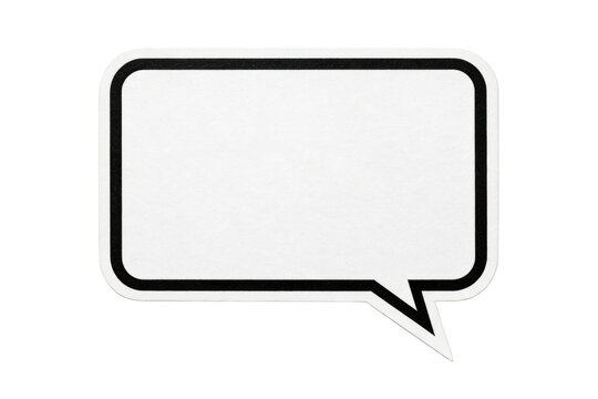 Minimalist White Speech Bubble Icon with Rounded Corners and Textured Interior