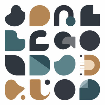 Modern Abstract Geometric Shapes and Design Elements Set