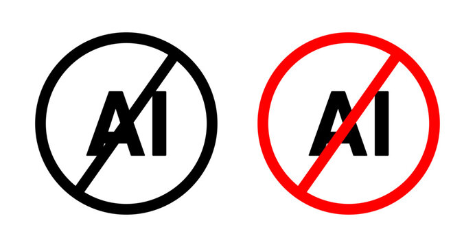 No ai sign vector illustration collection