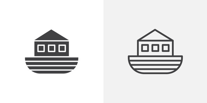 Noah Ark icon set for ui designs on white background