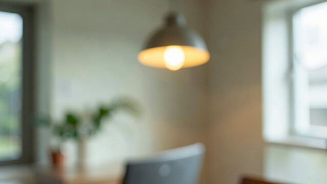Table Lamp soft dreamy out of focus a home office setting with warm light