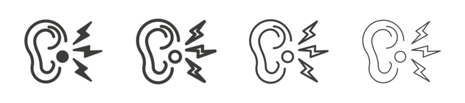 Otitis icons vector pack in black color
