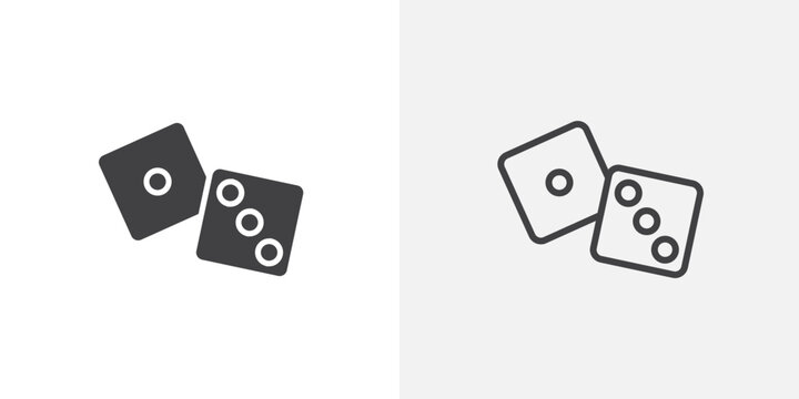 Pair of dice vector icons set on white background