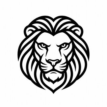 Bold Lion Head Vector Illustration for Tattoo, Tribal Logo, Mascot and Wildlife Design Representing Power, Strength, Nature and the King of Animals