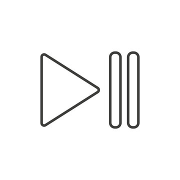 Play pause icon vector isolated in thin line on white background