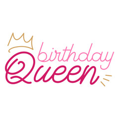Obraz premium Birthday queen crown quote