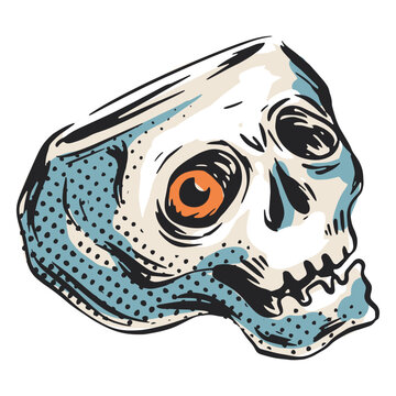 Scary halloween skull illustration