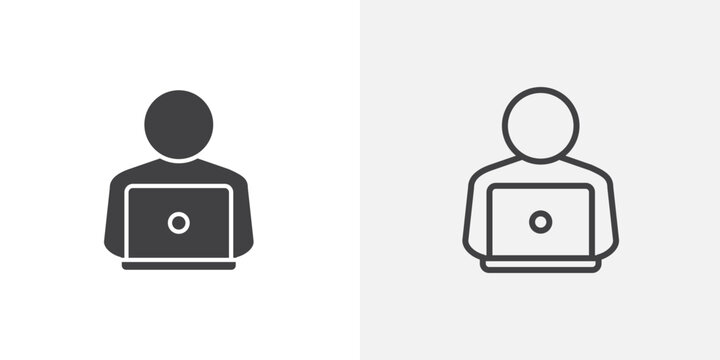 Programmer icon set for ui designs on white background