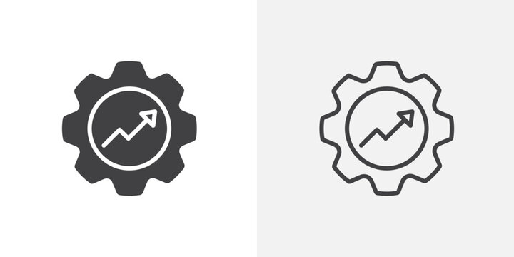 Productivity vector icons set on white background