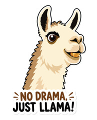 Fototapeta premium Cartoon llama Sticker.