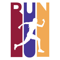 Obraz premium Colorful run runner badge