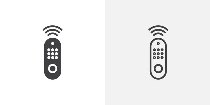 remote control vector icons set on white background