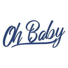 Obraz premium Oh baby blue lettering