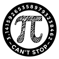 Obraz premium Pi cant stop badge