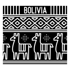 Fototapeta premium Textile bolivian pattern cut out