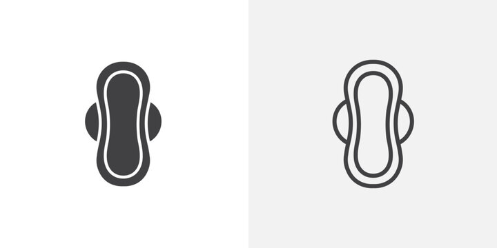 Sanitary pad vector icons set on white background