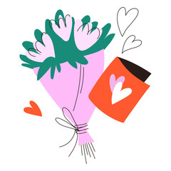 Obraz premium Flower bouquet doodle