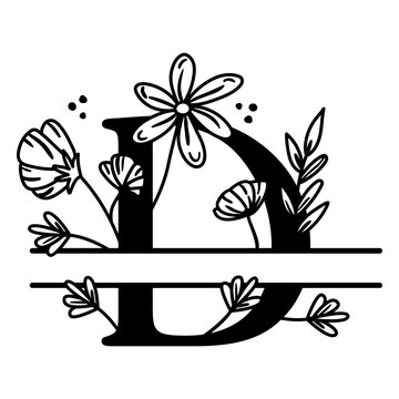 Floral split d monogram
