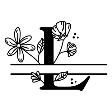 Floral split l monogram