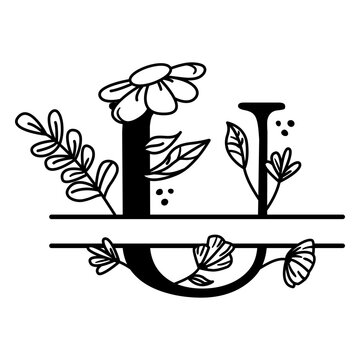 Floral split u monogram