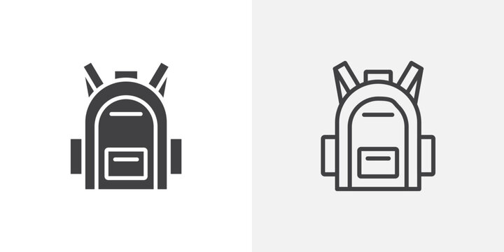 school bag vector icons set on white background