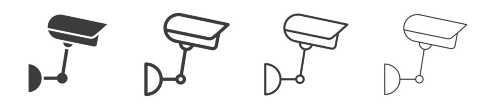 Security camera icons vector pack in black color