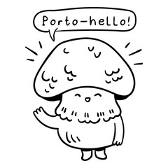 Obraz premium Porto-hello mushroom stroke