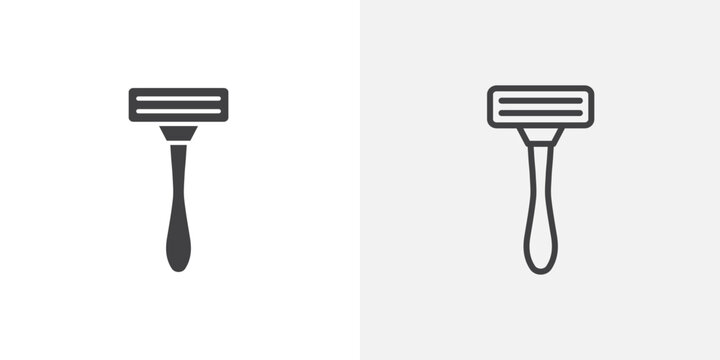 Shaving razor vector icons set on white background