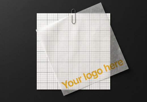 Paper sheets with Clip Mockup