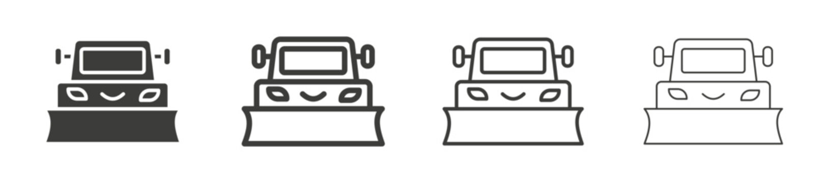 Snowplow icons vector pack in black color