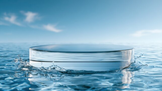 Water surface with ripples under a blue sky during the day