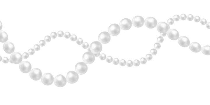 Realistic white pearl string luxury vector decoration
