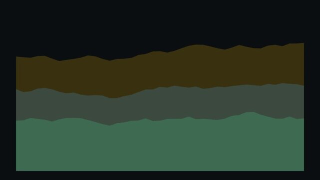Abstract Layered Landscape with Dark Sky and Mountain Ranges.